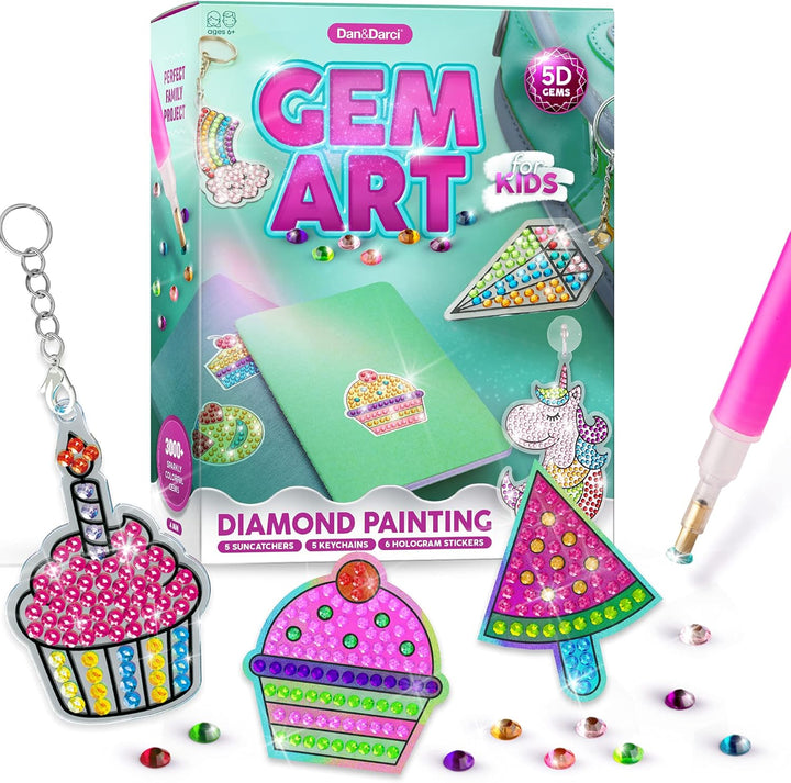 Diamond Art Kit for Kids - Gem Painting Arts & Crafts Kits for Ages 6-12, Gifts for 6, 7, 8, 9, 10, 11, 12 Year Old Boy & Girl - Girls Birthday Toys Gift Ideas - Craft Activities for Age 6+