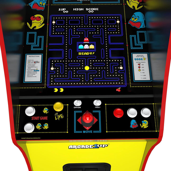 PAC-MAN Deluxe Arcade Machine, Built for Your Home, with 5-Foot-Tall Full-Size Stand-Up Cabinet, 14 Classic Games, and 17-Inch Screen