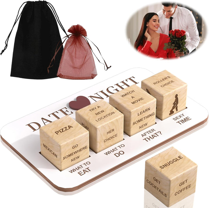 Food Dice Stocking Stuffers for Men Women Kids Adults Date Night Dice Couples Gifts for Him Her Anniversary Christmas Birthday Wedding Gifts for Men Women Him Her Boyfriend Girlfriend Husband