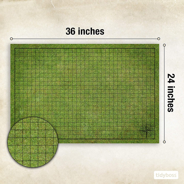 DND Starter Set | 3 X Double Sides 24X 36 Game Grid Mat | 6 Terrains Includes Dry Erase Markers, Eraser, Dice and Clips