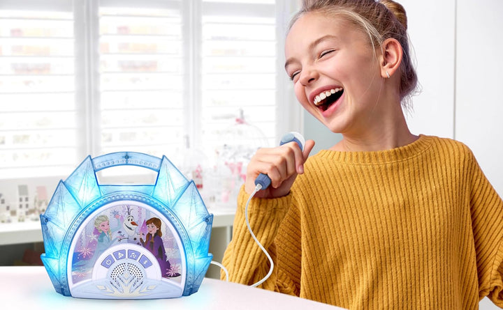 Disney Frozen Karaoke Microphone with Bluetooth Speaker for Fans of Disney Toys, Kids Karaoke Machine with Built in Music