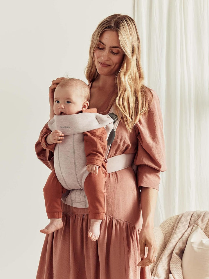Baby Carrier Mini, 3D Jersey, Light Beige | Newborn Carrier (7-25 Lbs), Ergonomic, Easy-To-Use