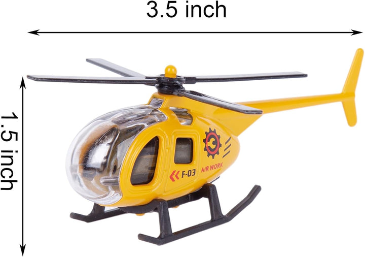 Alloy Mini Helicopters Model Toy - Police, Fire, Engineering Work, Military Helicopter - Diecast Helicopters with Spinning Propellers, Birthday Party Favors for Kids (8)