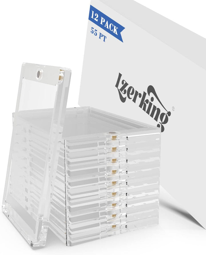 Magnetic Card Holders 12 Pack, 130PT One Touch Card Holder for Trading Card, Baseball Card, Sports Card