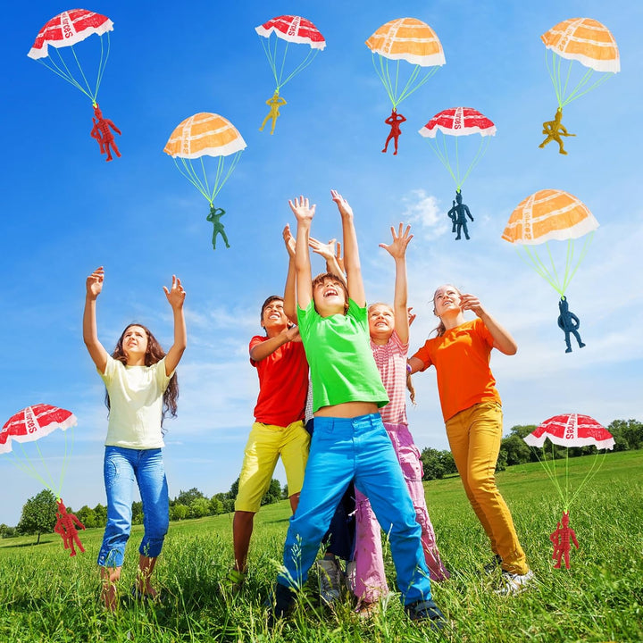 40PCS Parachute Toy, Outdoor Flying Toy for Kids 3 4 5 6 7 8 9, Mini Paratroopers Army Parachute Flying Throwing outside Toys for Toddlers, Boys, Girls, Party Favors, Goodie Bag Stuffers