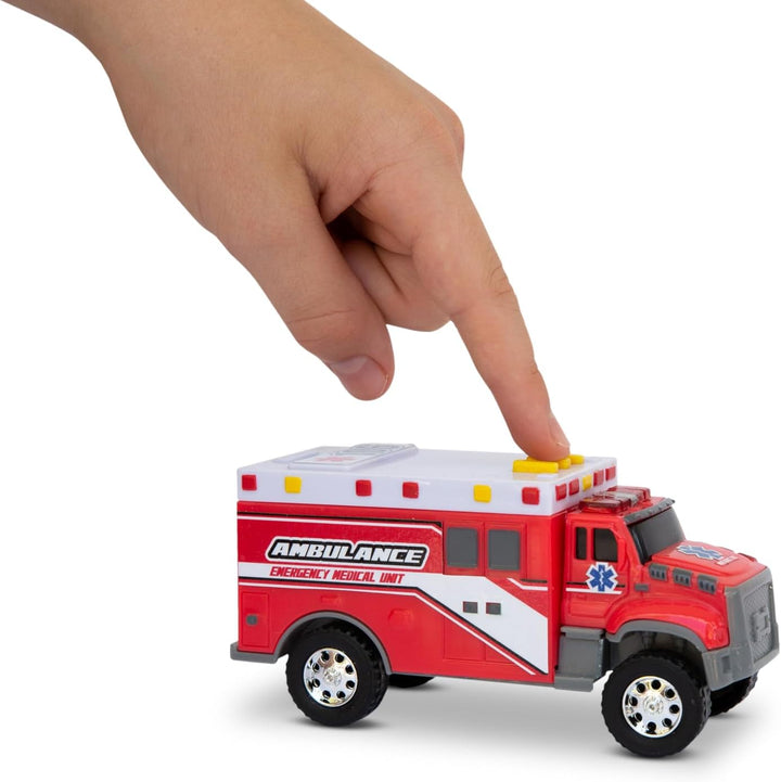 Toughest Minis 5" Tough Cab Ambulance Toy W/Lights & Sounds, Realistic Design & Batteries Included - Age 3+