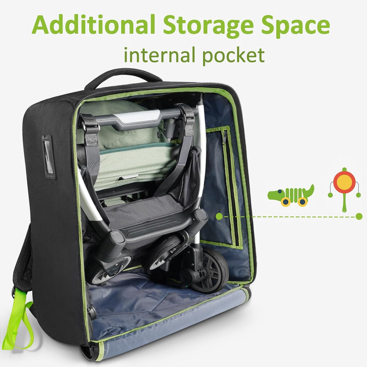 Padded Stroller Bag for Airplane Travel Fits for Uppababy MINU,MINU V2,MINU V3, Gate Check Stroller Bag with Large Inner Mesh Pocket, Sturdy Stroller Storage Backpack for Accessories