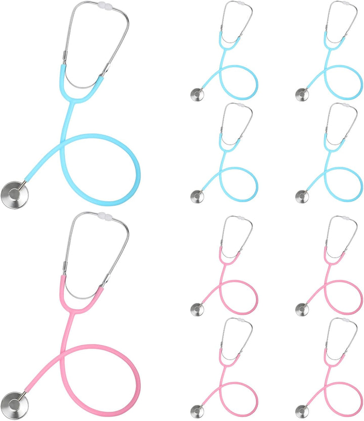 Kids Stethoscope Toy, 2 Pack Real Working Stethoscope Toy for Toddler 3 4 5, Doctor Play Set for Role Play, Medical Pretend Playset for Boys Girls Birthday (Blue and Pink)