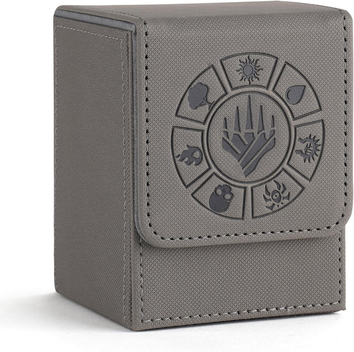 Card Deck Box, 110+ Storage MTG Deck Box with 50 Pcs Card Sleeve, Collectible Trading Card Cases for Magic Commander and More (Black)