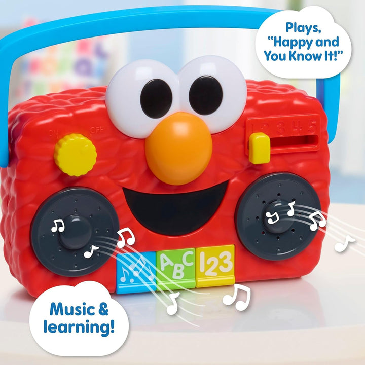 Sesame Street Elmo Take along Boombox with Lights & Sounds, 5.5-Inch Interactive Toy, Learning and Education, Kids Toys for Ages 2 Up
