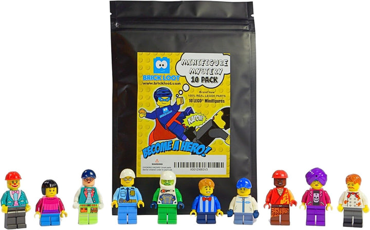 10 NEW  MINIFIG PEOPLE LOT Random Grab Bag of Minifigure Guys City Town Set by USA