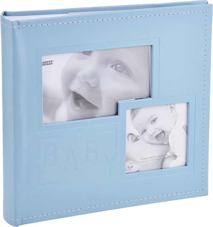 DA-200COLB/B 200-Pocket Embossed Baby Leatherette Frame Cover Album for 4 by 6-Inch Prints, Blue