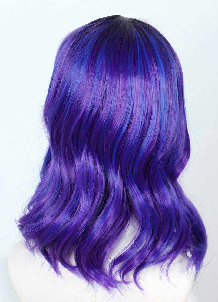 Kids Child Purple Dye Wig Halloween Costume Cosplay Wave Wig