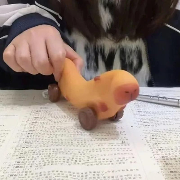 Creative Decompression Scooter Capybara Lala Fancy Special Wheeled Sand-Loading Four-Wheeled Vehicle Deformation Capybara Toy (2Pk)