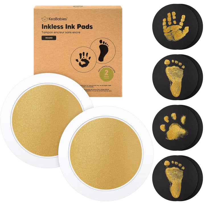 4-Pack Inkless Baby Hand and Footprint Kit - Mess Free Ink Pad for Newborn Keepsake, Dog Nose & Paw Print Kit, Clean Touch Ink Pad for Baby Hand & Footprints, Ideal New Mom Gifts (Jet Black)