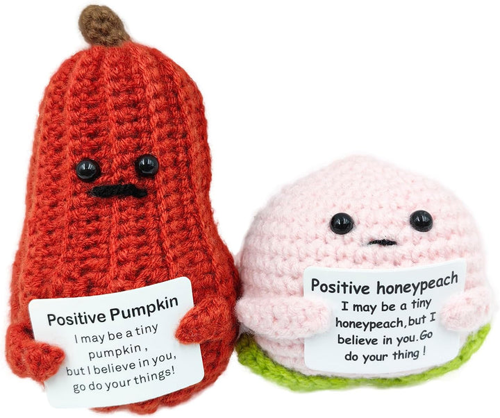 Emotional Encouraging Support Pickle,Funny Encouraging Pickle with Emotional Encouraging Card,Cute Knitted Crochet Dolls Soft Plush for Friend Gifts (Pickle)