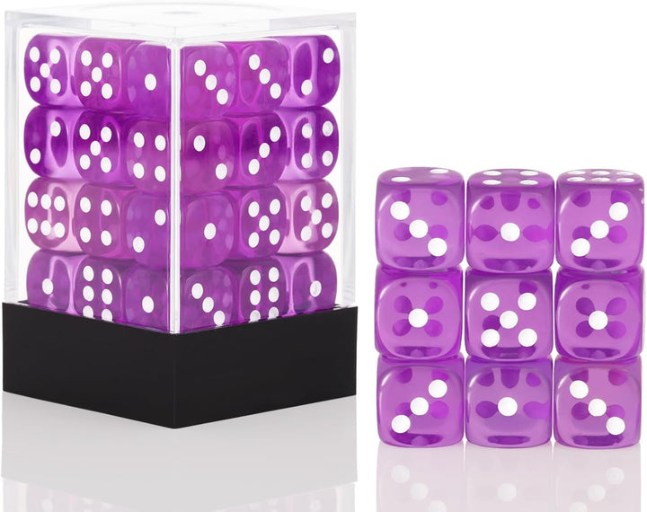 36 Pieces 12Mm 6 Sided Mini Dice Set,Pearl Pattern D6 Game Dice Set,6 Sided Standard Game Dice for Board Games Dice Games Classroom Teaching Dices Game, with Portable Gaming Box(Black)