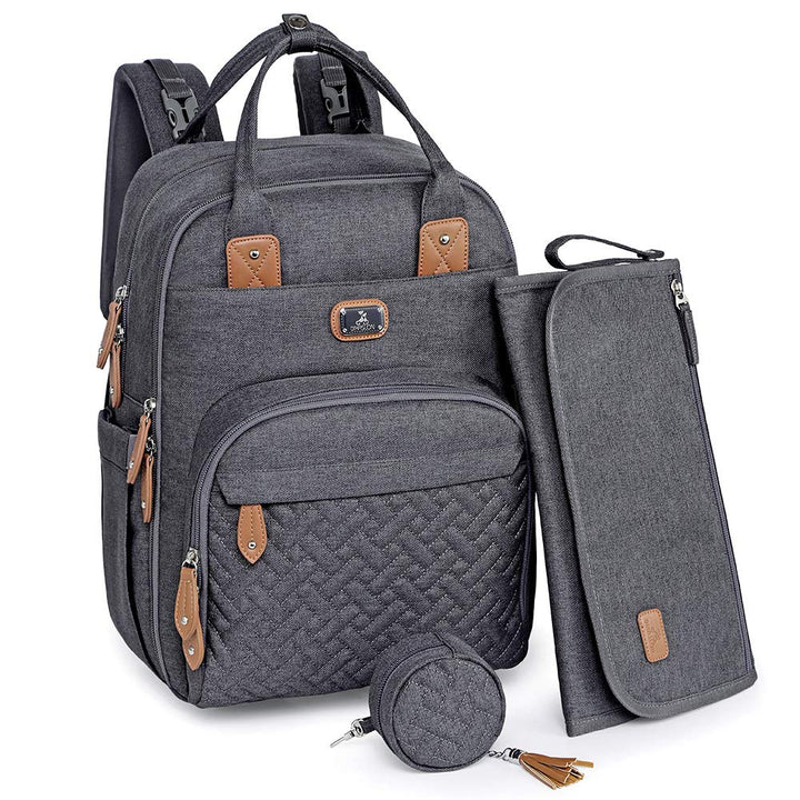 Diaper Bag Backpack with Portable Changing Pad, Pacifier Case and Stroller Straps, Large Unisex Baby Bags for Boys Girls, Multipurpose Travel Back Pack Moms Dads, Black