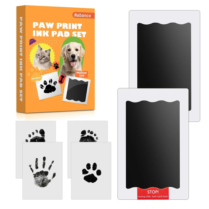 Baby Hand and Footprint Kit, Paw Print Kit for Dog Cats, 6 Inkless Print Pads, 12 Imprint Cards, Nose Print Stamp Pad for Dogs, Clean Touch Baby Footprint Kit, Pet Paw Ink Pad Family Keepsake
