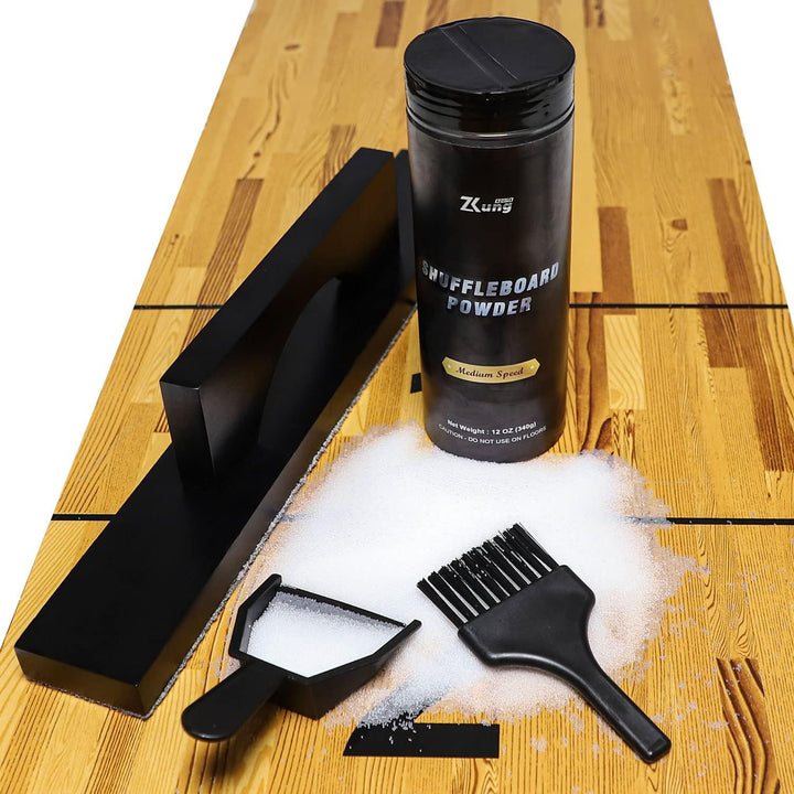 Shuffleboard Wax with Brush Set with Shuffleboard Sand Slow Speed, Shuffleboard Table Brush, Mini Dustpan and Brush for Shuffleboard Table