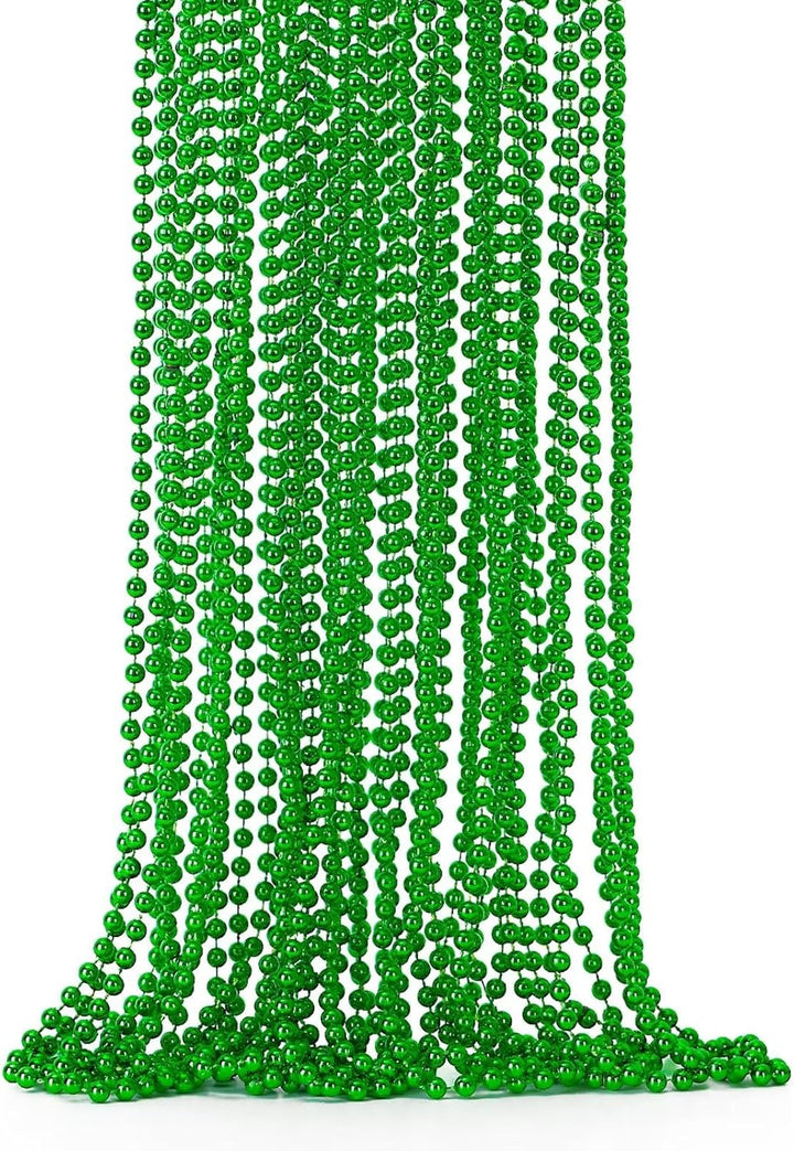 Mardi Gras Beads, 12PCS Bead Necklace Party Favors, Metallic 6 Kinds of 33" Beaded Necklaces Costumes Stuff, Festival Parade Throw Accessory Sets for Mardi Gras Celebrations Decorations