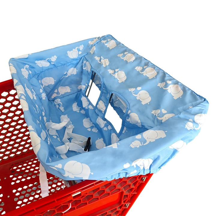 Portable Shopping Cart Cover, High Chair and Grocery Cart Covers for Babies, Kids, Infants & Toddlers, Attached Carry Bag (Gray Chevron)