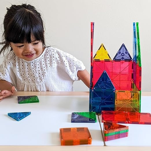 Castle DLX 48-Piece Magnetic Construction Set, the Original Magnetic Building Brand
