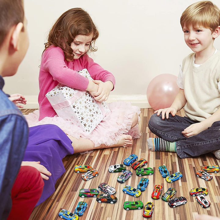 30 Mini Race Cars for Classroom Prizes, Party Favors for Kids 4-8 Years Old, Bulk Small Pull Back Car Toys for Treasure Box, Mini Toys Cars for Boys and Girls