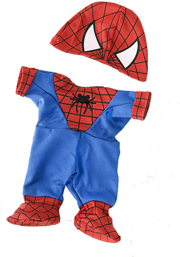 Spidey Teddy Spider Superhero Outfit Teddy Bear Clothes Fits Most 14" - 18" Build-A-Bear and Make Your Own Stuffed Animals
