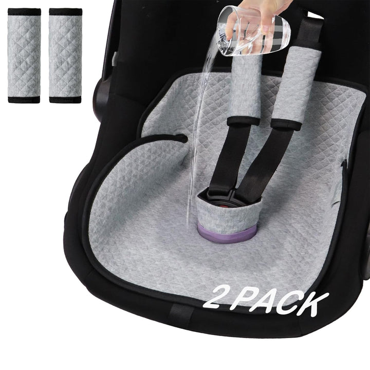 Baby Potty Training Car Seat Protector 2 Pack, Waterproof Car Seat Liner for Potty Training Toilet, Baby Infant Toddler Piddle Pad Fits for Carseat, Stroller, Highchair - 2 Pack, Black