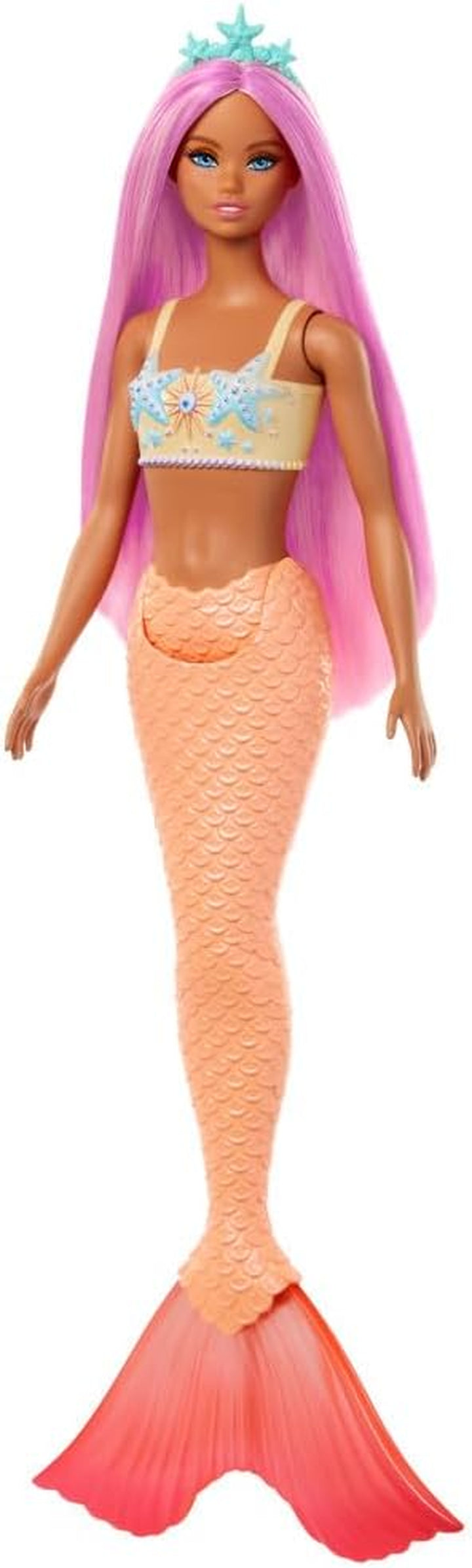 Mermaid Doll with Pink & Lilac Fantasy Hair & Headband Accessory, Toy with Shell-Inspired Bodice & Lavender Tail