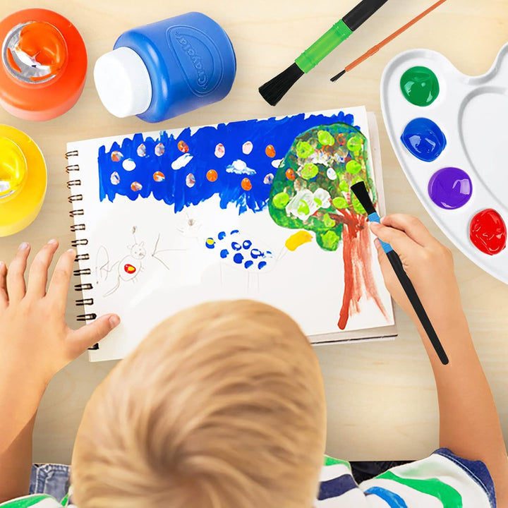 Kids Painting Set, Washable Paint for Kids 6 Colors, 7 Paintbrushes, Paint Palette, Non-Toxic Toddler Painting Set 2 Oz Each, Tempera Paints for Art, Crafts, Finger Paints
