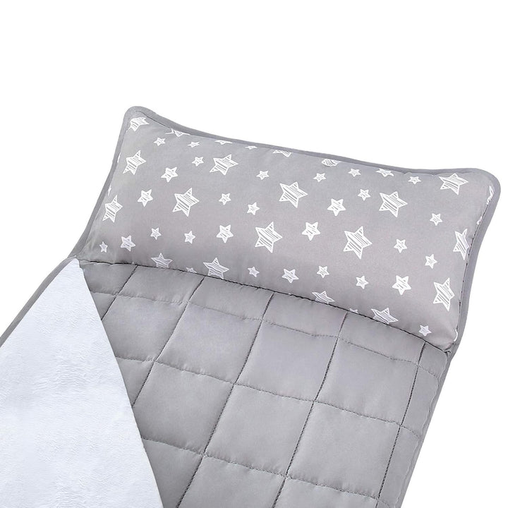Toddler Nap Mat with Fleece Minky Blanket, Lightweight, Soft Perfect for Kids Preschool, Daycare, Travel Sleeping Bag Boys and Girls, 21" X 50" Fit Standard Cot