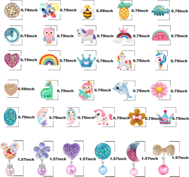Clip on Earrings Hypoallergenic Clips Earrings Sets Suitable for Ages 4-12 Little Girls, Cute Small Clips on Earrings Jewelry Gifts Set