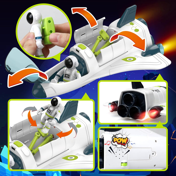 Space Rocket Toys for Kids Shuttle Toy with Astronaut Figure and Rover for Boy 5-12 Kid Spaceship Planet Stem for Boys & Girls