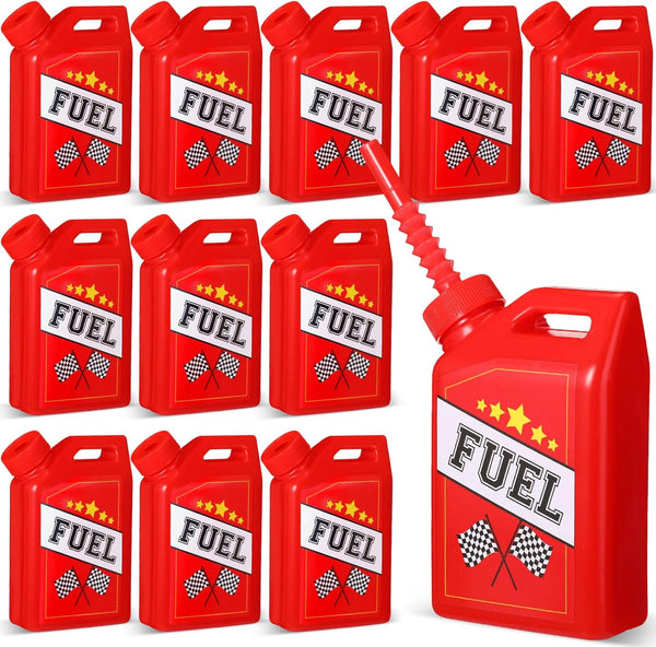 12 Pack Race Car Fuel Can Cups Set 11 Oz Car Fuel Can Drinking Cups with Straw Racing Car Theme Birthday Party Favor for Kids Racing Car Theme Birthday Party Baby Shower Supplies