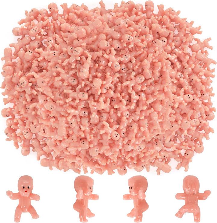 120 PCS Plastic Babies for Games, 1 Inch Bulk Mini Babies Tiny Babies for King Cake Babies Ice Cube Game, Small Plastic Babies for My Water Broke Baby Shower Decorations