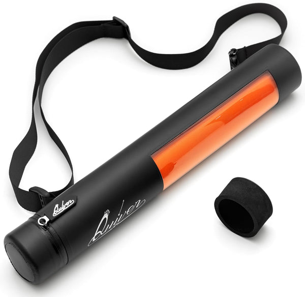 Black XL Orion Playmat Tube - TCG Mtg Playmat Tube Case with Waterproof Zipper, Hidden Dice Pocket, Adjustable Removable Shoulder Strap, See-Through Window, Fits 14" and 15" Playmats