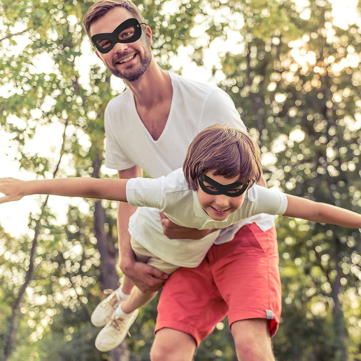 Superhero Mask, Black Felt Eye Mask, Halloween Dress Up, Adjustable Eyemask W/Elastic Rope