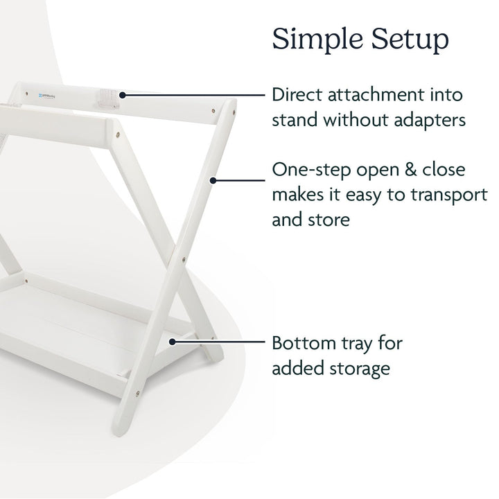 Bassinet Stand - Quick + Secure Attachment - White