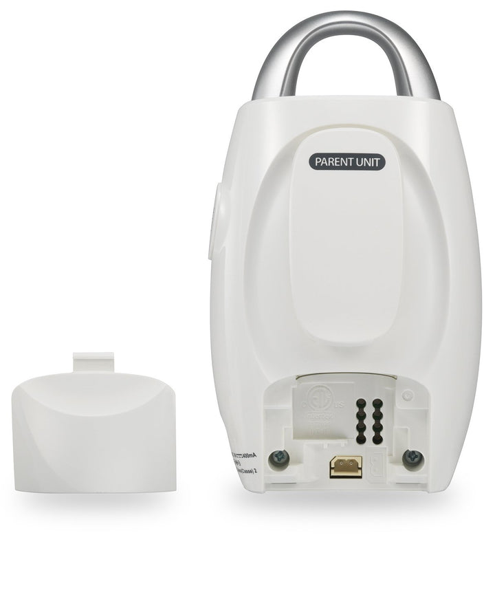 Communications DM221 Audio Baby Monitor with up to 1,000 Ft of Range, Vibrating Sound-Alert, Talk Back Intercom & Night Light Loop, White/Silver