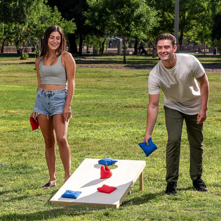 16 Cornhole Bean Bags for Tossing (4.7” X 4.7”), Durable Nylon All-Weather Game, Includes 15 Bean Bags and a Carry Bag, Cornhole Game Set, Party Supplies for Kids & Adults
