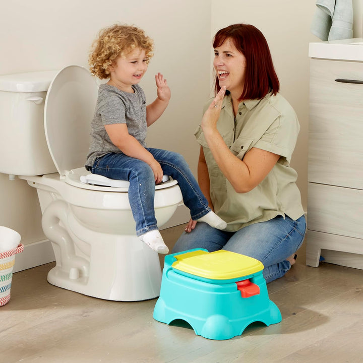 Elmo Hooray 3-In-1 Potty Training Toilet Seat and Step Stool, Easy to Clean Design with Flush Handle and Sounds, Portable and Great for Travel, Perfect for Toddler Boys and Girls 1-3