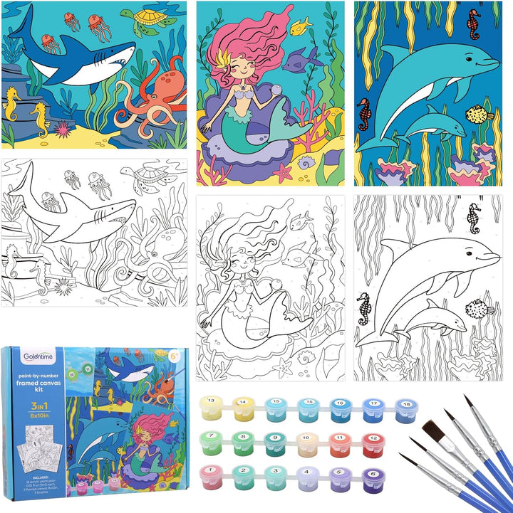 Framed Paint by Numbers for Adults and Kids Ages 8-12 - Easy to Paint by Number for Beginners, Flower Canvas Painting Kits Perfect for Gift Home Wall Decor 8 * 10Inch