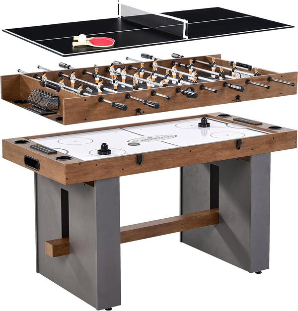 Barrington Combo Game Table – Foosball, Air Hockey, Table Tennis & More – Multi Game Table for Home or Game Room
