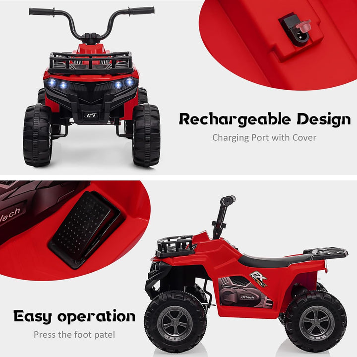 12V 4.5AH Kids ATV 4 Wheeler Rechargeable Battery Car for Ages 2-5 | ASTM/CPSIA Certified Electric Quad with Ergonomic Seat, Treaded Tires & Rubber Grips | Indoor/Outdoor Ride-On Toy