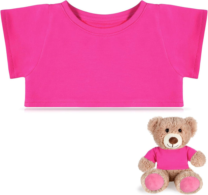 Bear Tee Shirt Fit 14-18Inch Bear Clothes Stuffed Animal Clothes Basic Stuffed Dolls Shirt, White