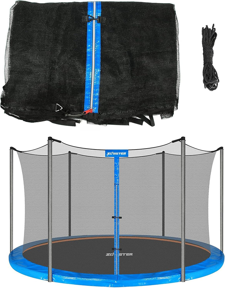 Trampoline Replacement Safety Enclosure Net for 6 Straight Poles round Frame Trampolines, Breathable and Weather-Resistant Trampoline Net with Adjustable Straps (Net Only)