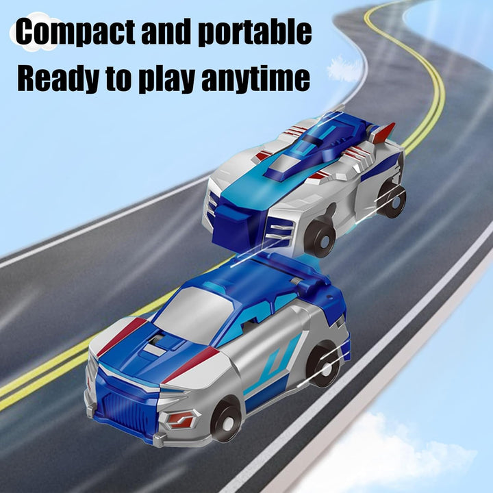 Transforming Dinosaur Toys, 2 in 1 Magnetic Cars Collision Transform into Dino Toys, for Boys Girls Toy Age 4-6, Christmas Birthday Gift (Blue Dragon)