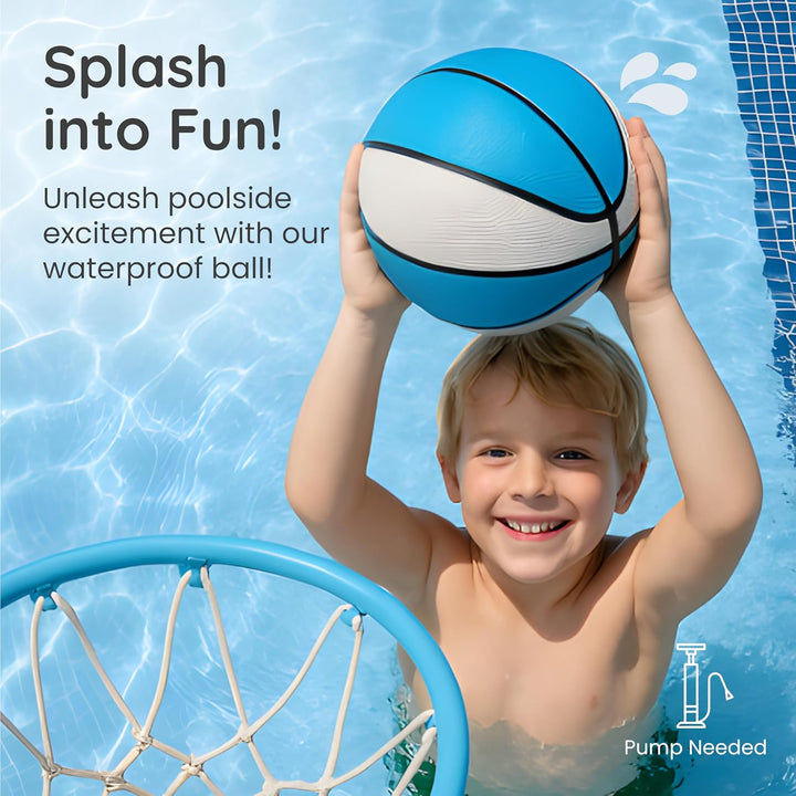 Waterproof Pool Basketball by  - 7 Inch Anti-Slip Pool Balls for Swimming Pool Hoops - Durable Floating Ball for Beach, Yard, and Pool Play - Universal Size for All Ages